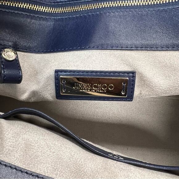 Jimmy choo large Riley crossbody tote bag in navy - Picture 12 of 16